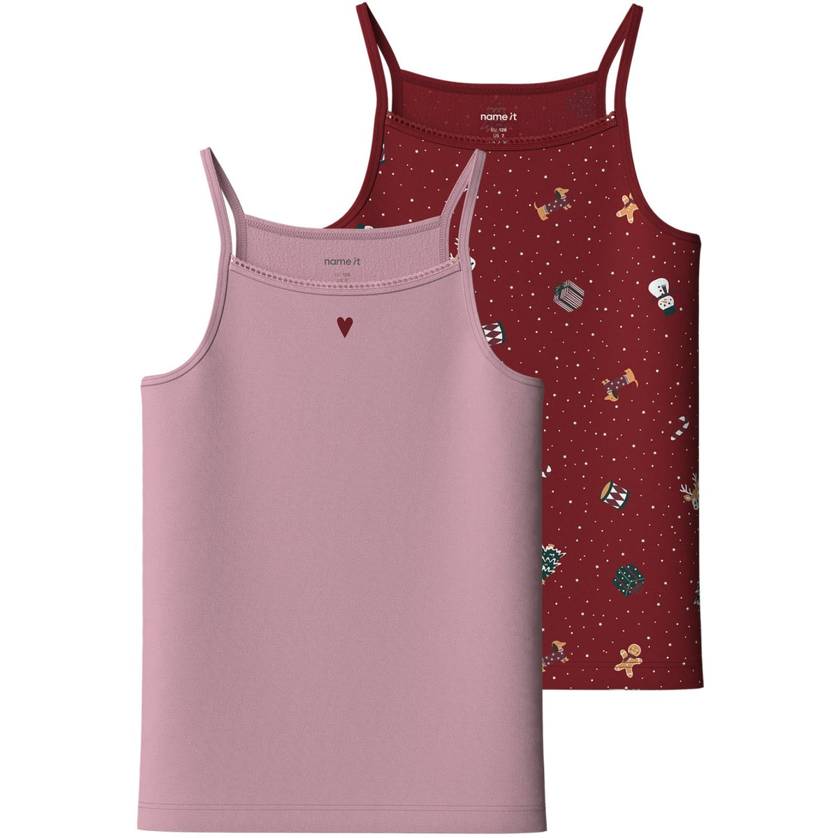 Name It Red Dahlia Nkfvismas 2-Pak Strop Top Giftpack