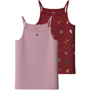 Name It Red Dahlia Nkfvismas 2-Pak Strop Top Giftpack