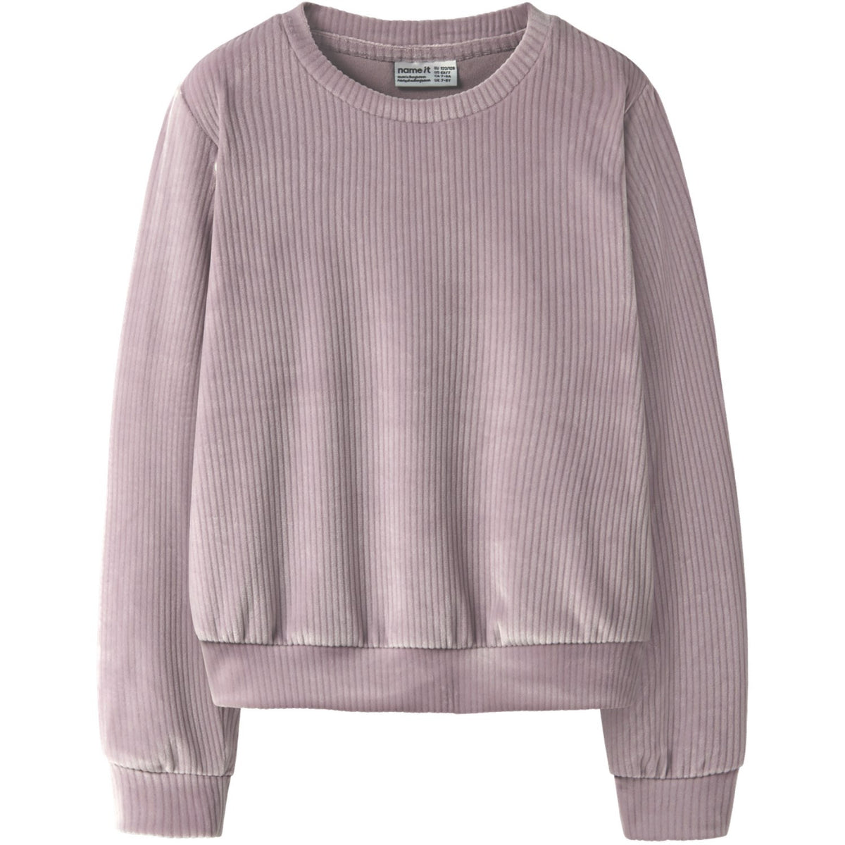 Name It Mauve Shadows Nkfveloa Ls Fløjl Kort Top