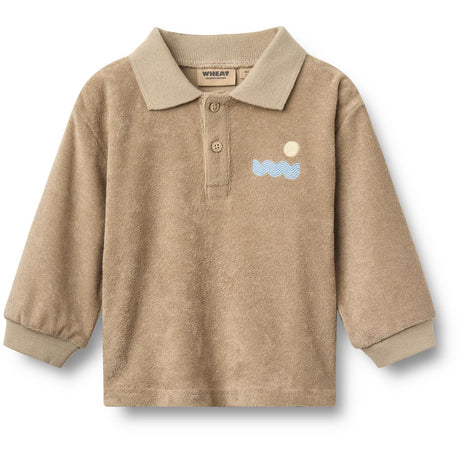 Wheat Sand Stone Terry Polo Skjorte L/S Theodor