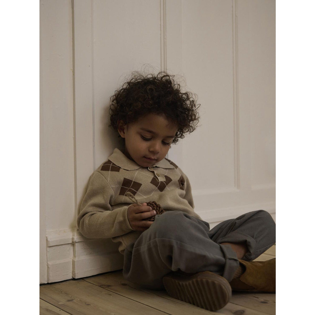 Lil'Atelier White Pepper Nmmronan Ls Strik Polo Lil