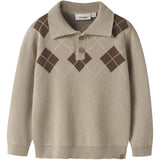 Lil'Atelier White Pepper Nmmronan Ls Strik Polo Lil
