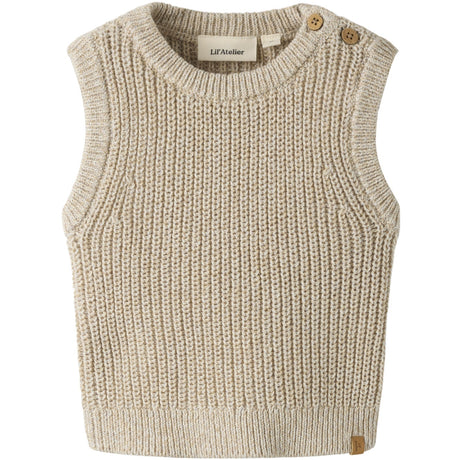 Lil'Atelier White Pepper Melange Nbmrokkos Strik Vest Lil