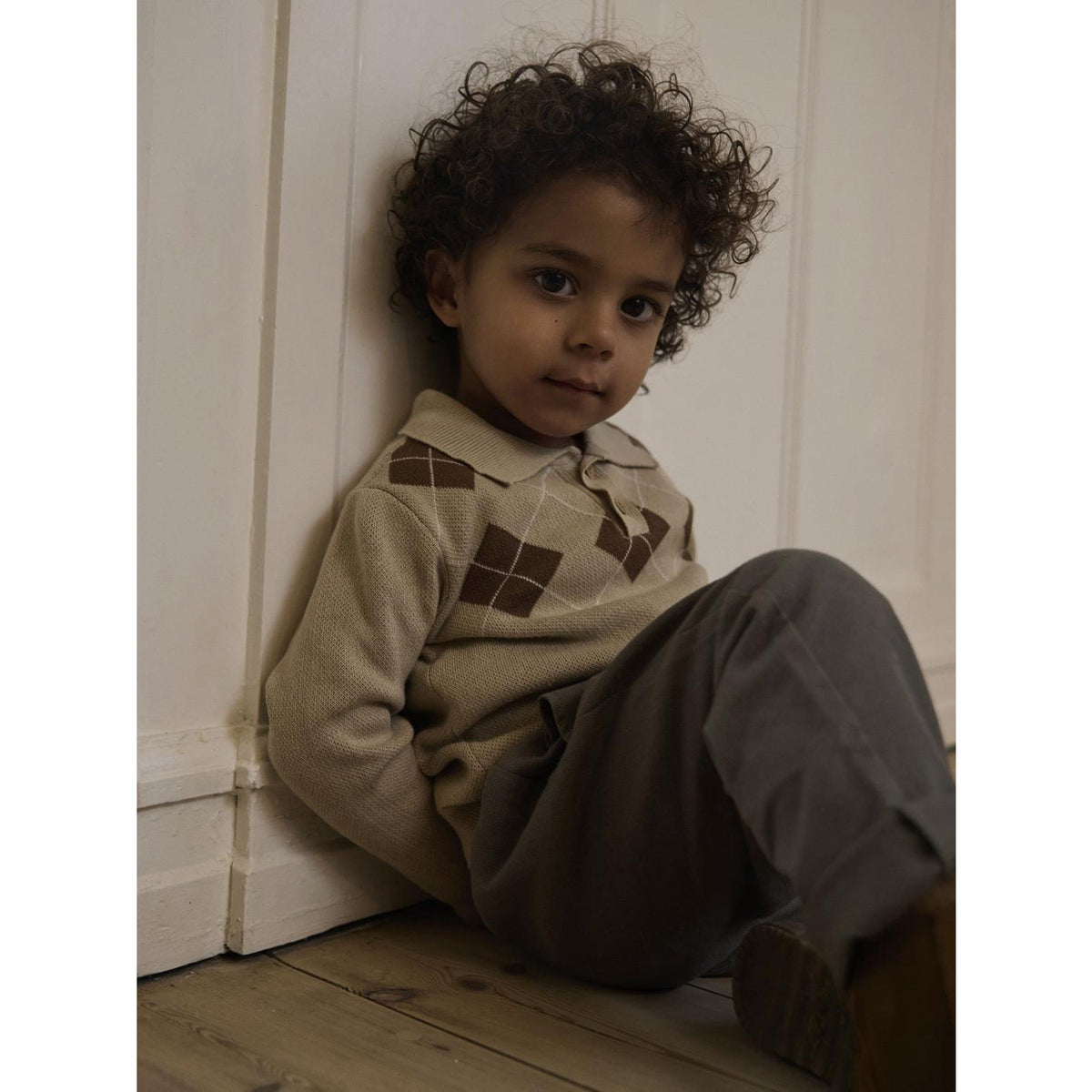 Lil'Atelier White Pepper Nmmronan Ls Strik Polo Lil