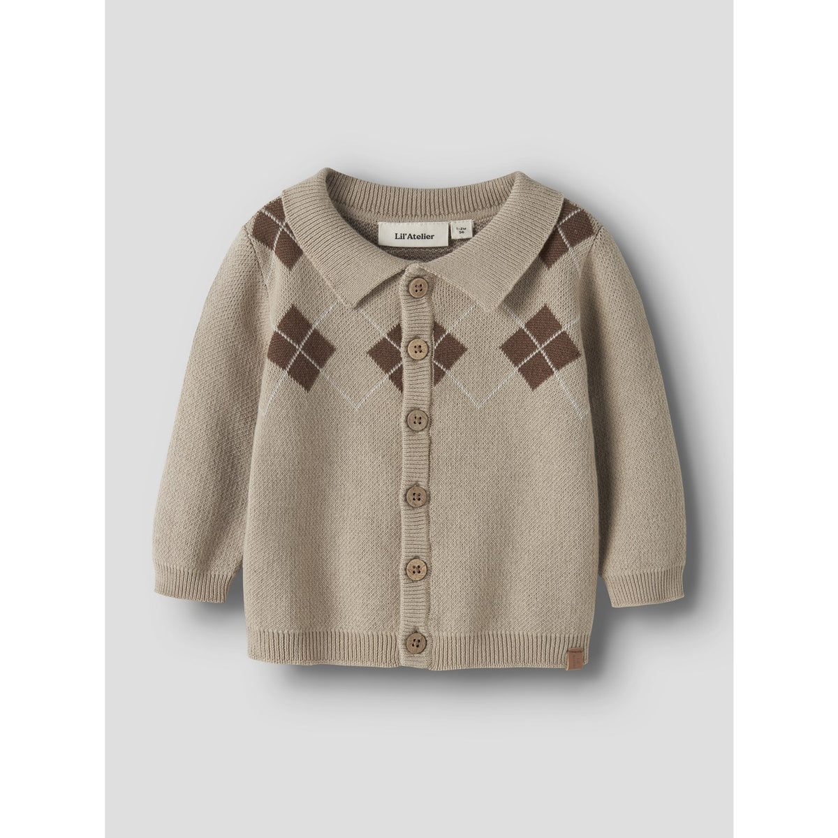 Lil'Atelier White Pepper Nbmronan Ls Strik Polo Card Lil