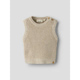 Lil'Atelier White Pepper Melange Nbmrokkos Strik Vest Lil