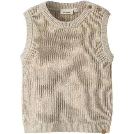 Lil'Atelier White Pepper Melange Nmmrokkos Strik Vest Lil