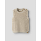 Lil'Atelier White Pepper Melange Nmmrokkos Strik Vest Lil