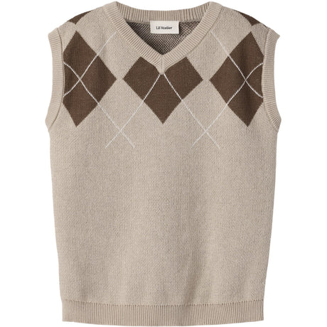 Lil'Atelier White Pepper Nmmronan Strik Vest Lil