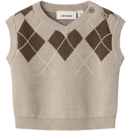 Lil'Atelier White Pepper Nbmronan Strik Vest Lil