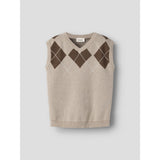 Lil'Atelier White Pepper Nmmronan Strik Vest Lil
