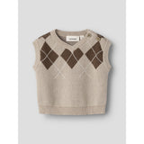 Lil'Atelier White Pepper Nbmronan Strik Vest Lil