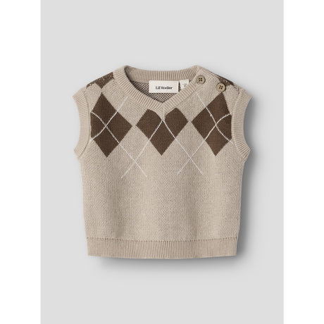 Lil'Atelier White Pepper Nbmronan Strik Vest Lil