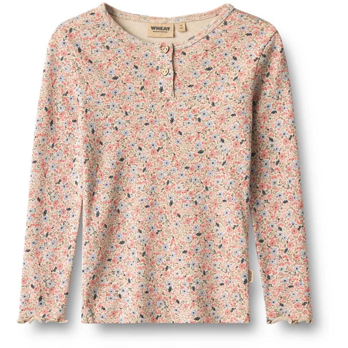 Wheat Grey Cloud Flowers Bluse Eja