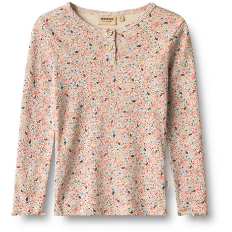 Wheat Grey Cloud Flowers Bluse Eja
