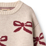 Wheat Eggshell Jacquard Pullover Sløjfe