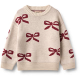 Wheat Eggshell Jacquard Pullover Sløjfe