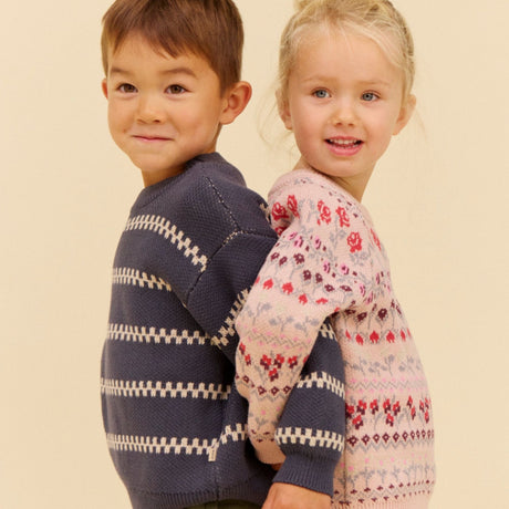 Wheat Dim Rose Jacquard Pullover Mikmak