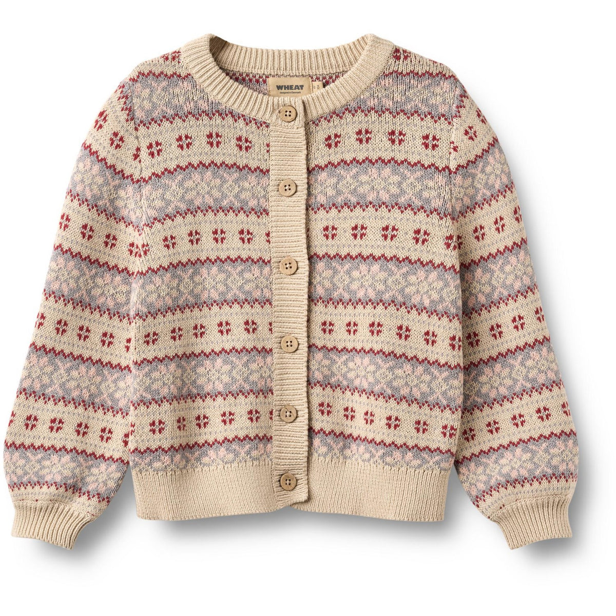 Wheat Offwhite Jacquard Cardigan Vikki