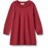 Wheat Red Cherry Strik Kjole L/S Nannie
