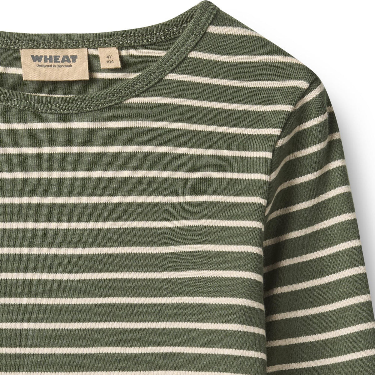Wheat Dark Green Stripe Bluse Stig
