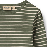 Wheat Dark Green Stripe Bluse Stig