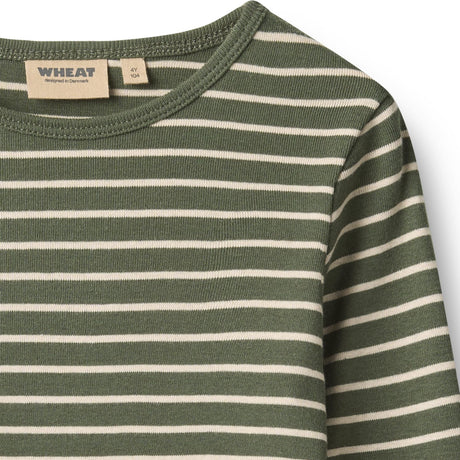 Wheat Dark Green Stripe Bluse Stig