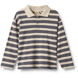 Wheat Greyblue Stripe Polo Skjorte L/S Fred