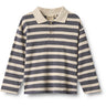 Wheat Greyblue Stripe Polo Skjorte L/S Fred