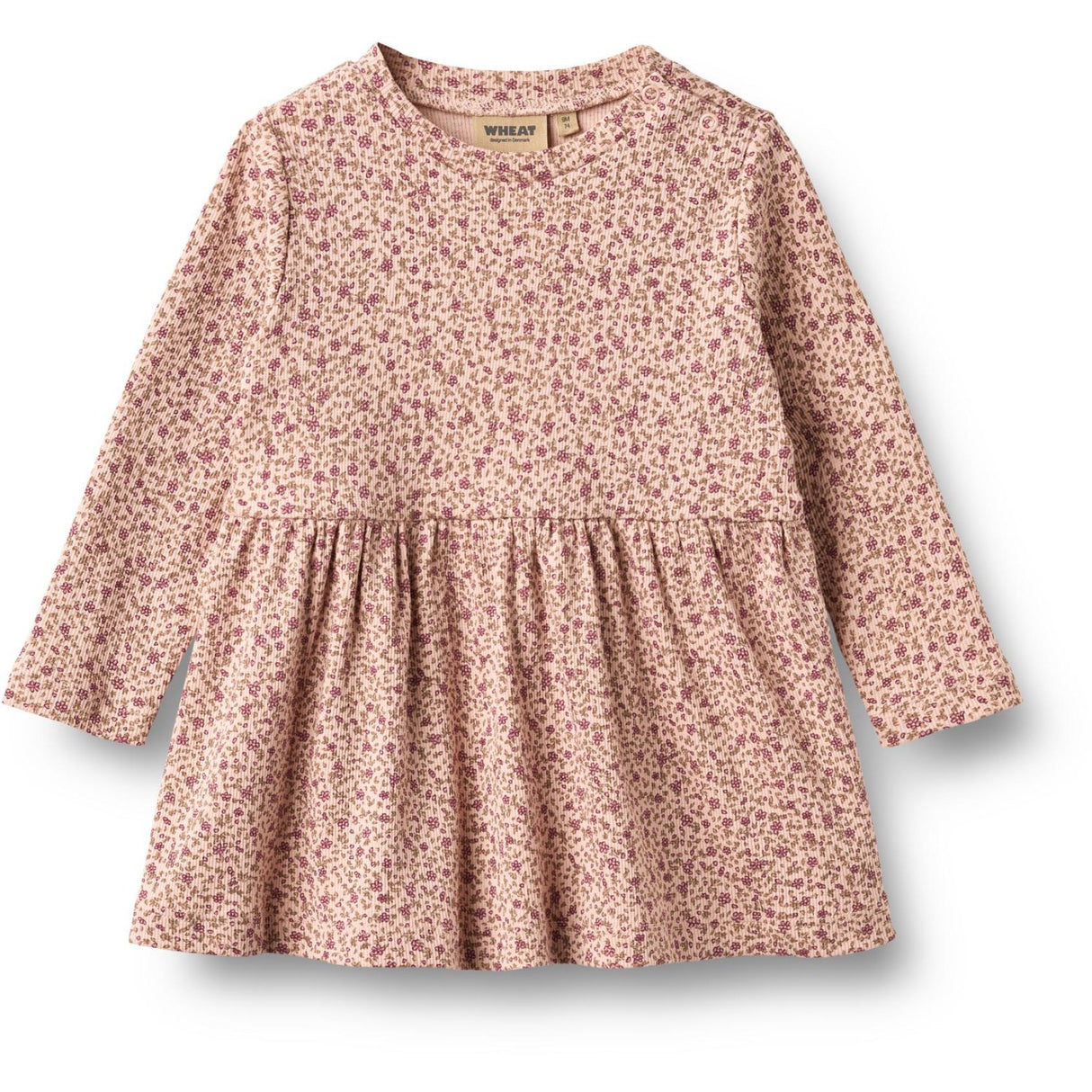 Wheat Dime Rose Small Flowers Jersey Kjole L/S Sessa