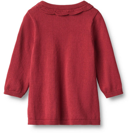 Wheat Red Cherry Strik Kjole L/S Nannie