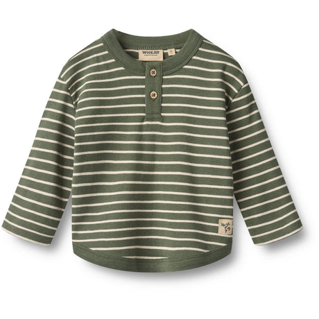 Wheat Dark Green Stripe Bluse Osvald