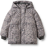 Wheat Dark Charcoal Flowers Puffer Jakke Eli