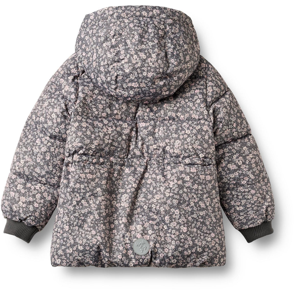 Wheat Dark Charcoal Flowers Puffer Jakke Eli