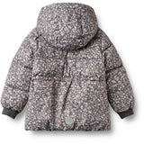 Wheat Dark Charcoal Flowers Puffer Jakke Eli