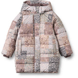 Wheat Patchwork Flowers Puffer Frakke Yrsa
