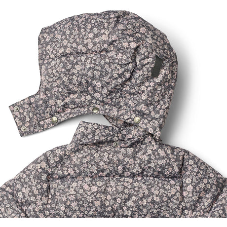 Wheat Dark Charcoal Flowers Puffer Frakke Yrsa