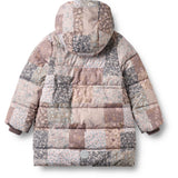 Wheat Patchwork Flowers Puffer Frakke Yrsa