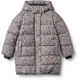Wheat Dark Charcoal Flowers Puffer Frakke Yrsa