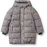 Wheat Dark Charcoal Flowers Puffer Frakke Yrsa