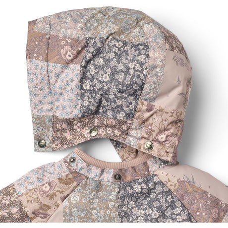 Wheat Patchwork Flowers Puffer Jakke Billo