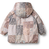 Wheat Patchwork Flowers Puffer Jakke Billo