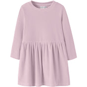 Name It Mauve Shadows Nmfveloa Ls Fløjl Kjole