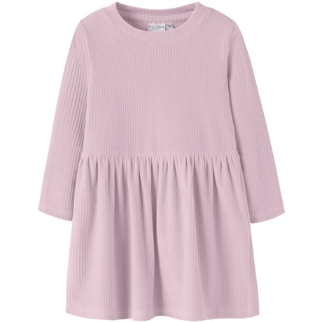 Name It Mauve Shadows Nmfveloa Ls Fløjl Kjole