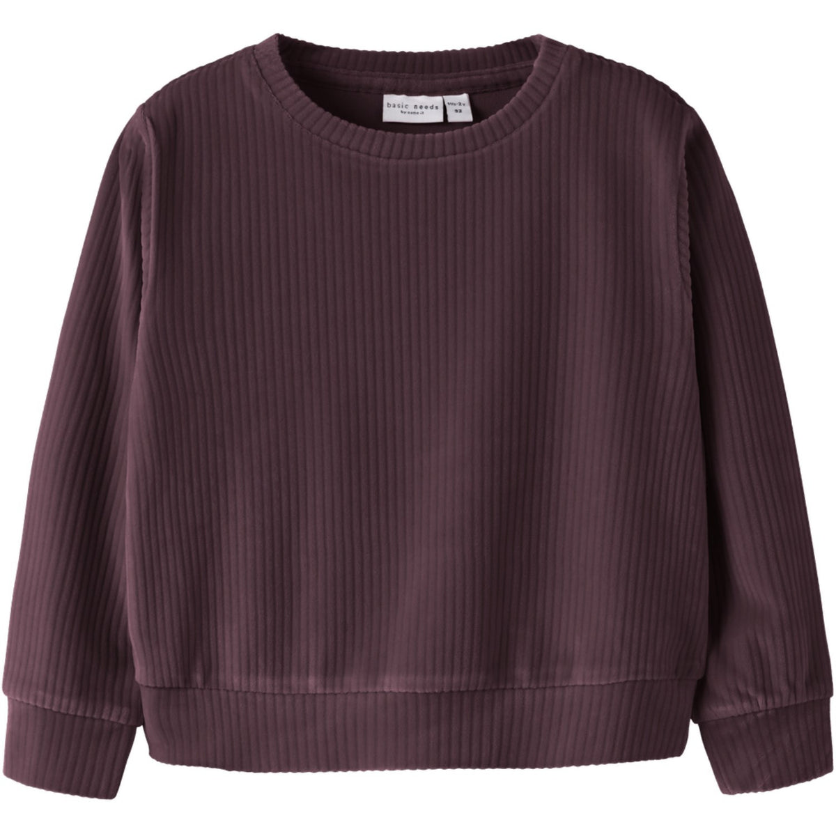 Name It Catawba Grape Nmfveloa Ls Fløjl Kort Top
