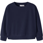 Name It Evening Blue Nmfveloa Ls Fløjl Kort Top