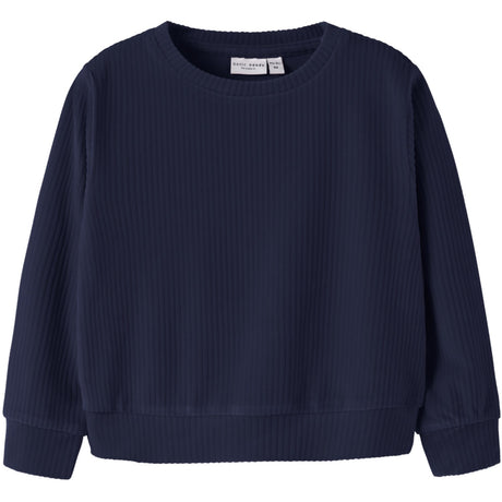 Name It Evening Blue Nmfveloa Ls Fløjl Kort Top