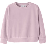 Name It Mauve Shadows Nmfveloa Ls Fløjl Kort Top