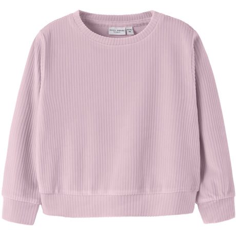 Name It Mauve Shadows Nmfveloa Ls Fløjl Kort Top
