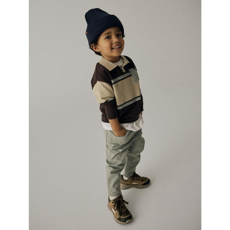 Name It Chocolate Plum With N Nmmral Ls Strik Polo
